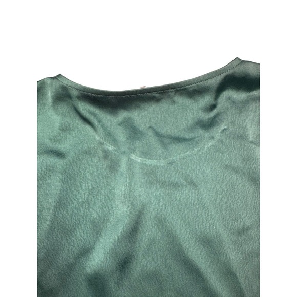 WAYF Merci Feather Trimmed Long Sleeve Cropped Top Women's Small Green Feather - Picture 8 of 8